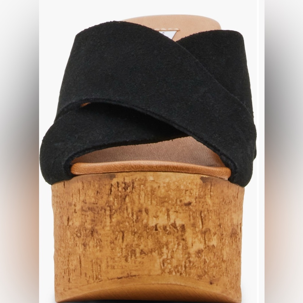 Steve Madden Black Saffron Suede Chunky Platform Sandal Various Sizes - Picture 3 of 15